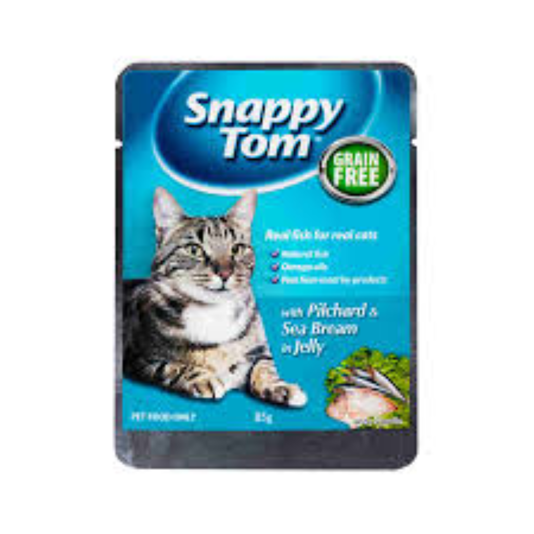SNAPPY TOM W PILCHARD& SEA BREAM 85G